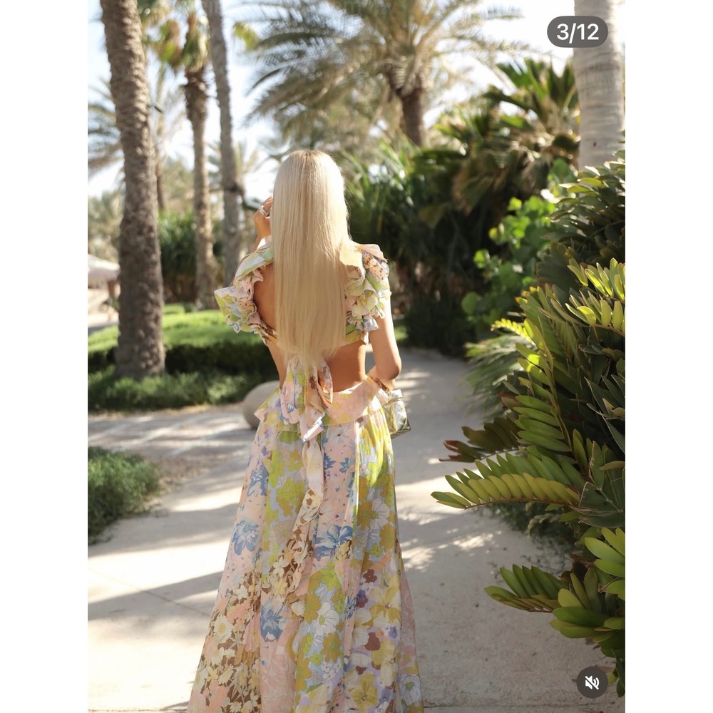 Zimmermann Patch Floral Pop Ruffle Sleeve Maxi Dress Size 1 US 6 - Picture 12 of 14